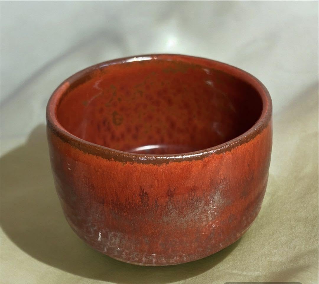 Amazon | 茶道具織部焼 抹茶茶碗赤織部抹茶茶碗 共箱 茶器
